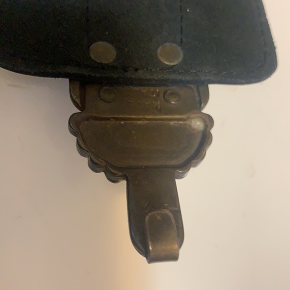 CUIR VERITABLE 35”. MADE IN FRANCE  BLACK LEA.BELT - Picture 8 of 13